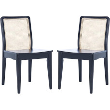 Safavieh Set of 2 Wooden Dining Chairs, Black and Cream, 48 x 57 x 86 cm