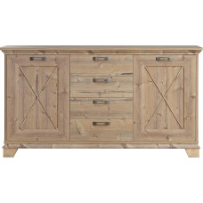 FORTE Nepal Bramberg Spruce Chest of Drawers with 2 Doors and 4 Drawers 175 x 97.2 x 45 cm
