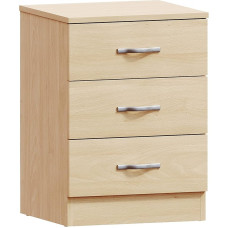 Home Discount Pine Chest of Drawers, 3 Drawer With Metal Handles & Runners, Unique Anti-Bowing Drawer Support, Riano Bedroom Storage Furniture
