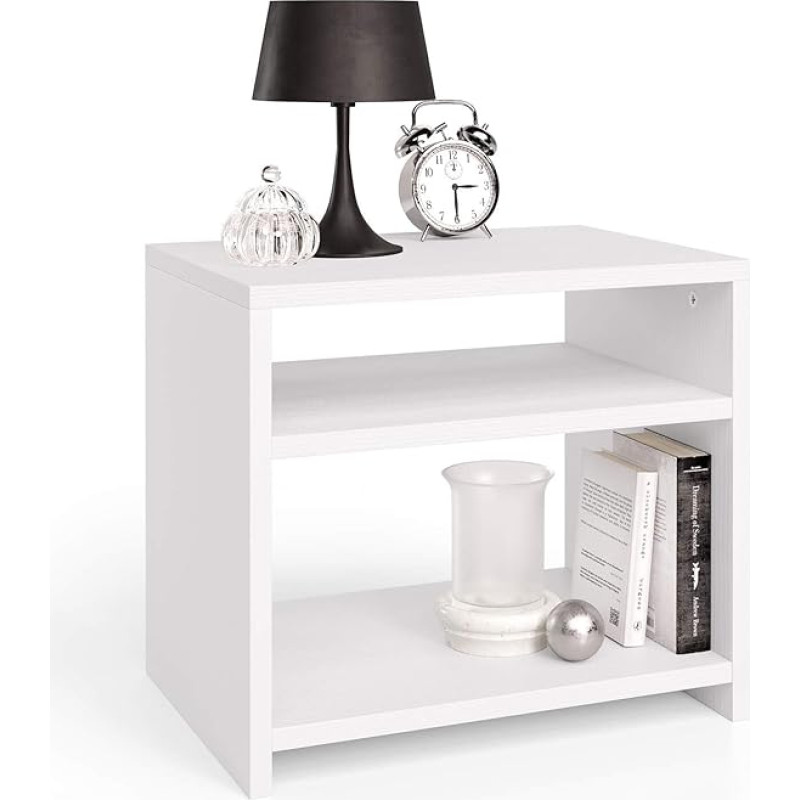 MOBILI FIVER, Martino Bedside Table Ash White Made In Italy