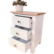 Kemtpase Bedside Tables with 3 Drawers White Oak Wood Bedside Tables for Bedroom Living Room Modern Bed Side Cabinet Furniture 41 x 32 x 57 cm
