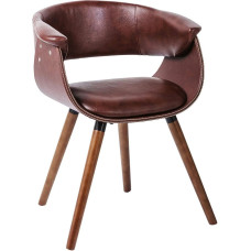 Kare Monaco Designer Armchair Nougat Vintage Leather Look Beech Wood Legs Home Office Living Room Dining Room Study Chair 72 x 58 x 47 cm (H x W x D), Brown