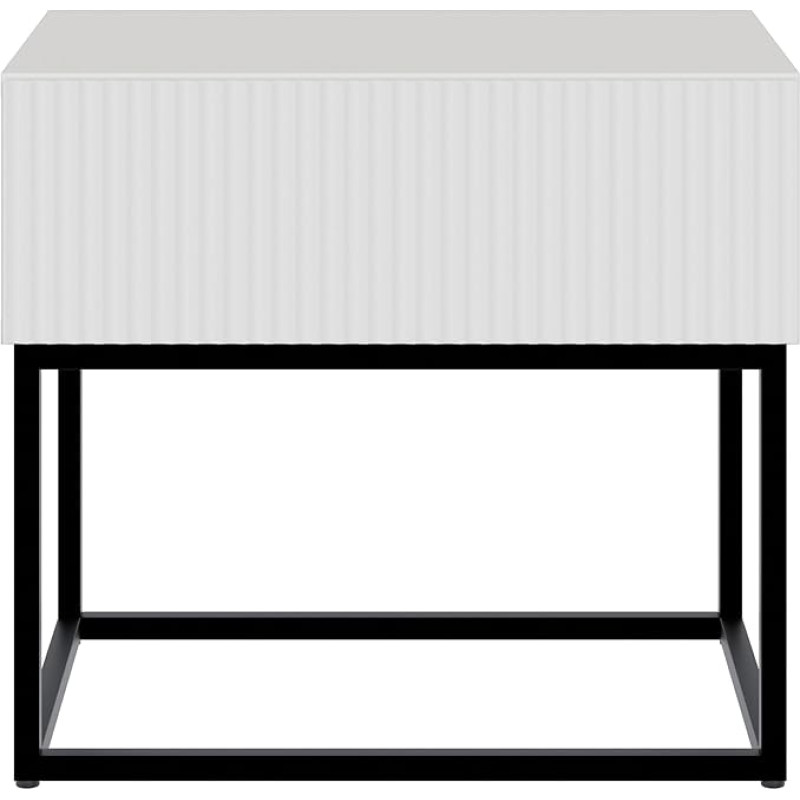 Selsey Veldio Bedside Table with Drawer Grey Beige Black Legs