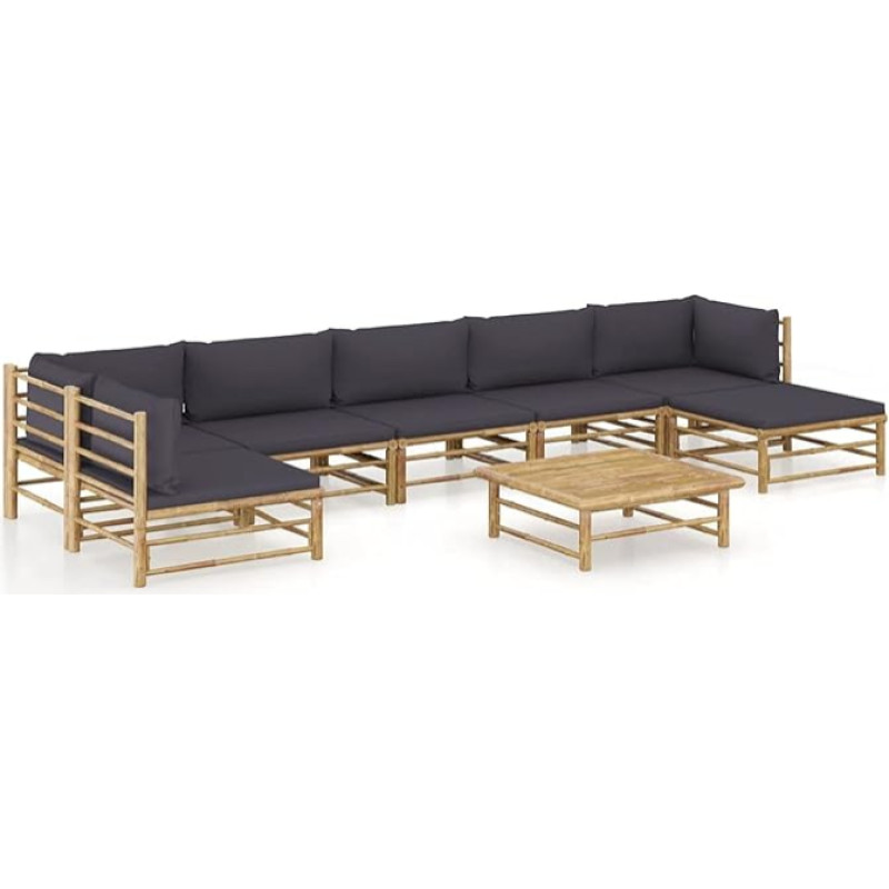 Festnight Garden Lounge Furniture, Patio Garden Furniture Set, Bamboo Garden Lounge Sofa, Outdoor Couch Set, Garden Sofa Set, Patio Furniture