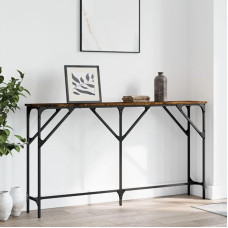 ZEYUAN Console Table Smoked Oak 140 x 23 x 75 cm Wood Composite Console Table, Chest of Drawers, Side Table, Living Room Table, Side Shelf, Media Console, Side Table - 837774