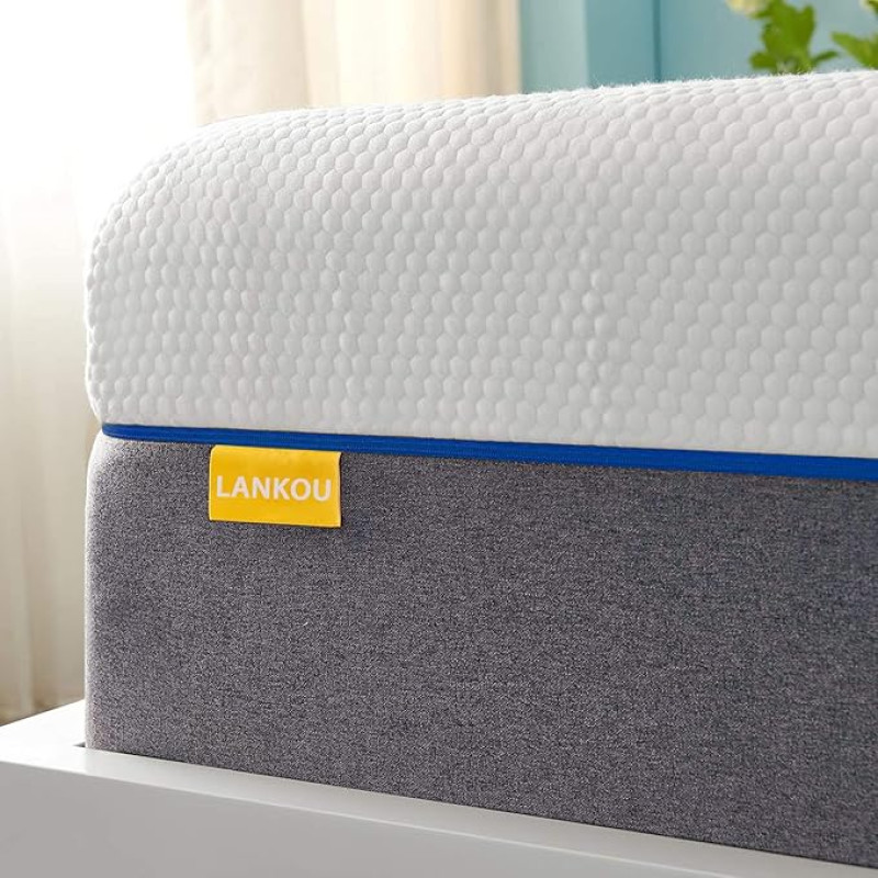 LANKOU Mattress H3 & -7 Zone Cold Foam Mattress 4-in-1, Orthopaedic Mattresses Made of Ergonomic Breathable Memory Foam with Replacement Cover, Height 20 cm, Oeko-Tex Certified (90 x 200 x 20 cm)