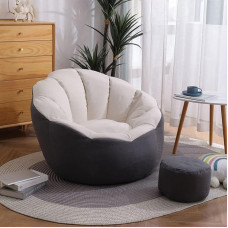 Bezu Bean Bag Lazy Sofa Bean Bag (Without Filling) for Gaming or Relaxing - Indoor and Outdoor Lounge Gamer Bean Bag Chair, Beige Grey Stitching