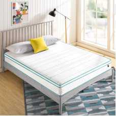 Zinus Hybrid Spring Mattress with Memory Foam, Euro Top Pocket Spring Mattress, Green Tea Foam, 180 x 200 cm, Height 20 cm, Rolled Mattress, Oeko-Tex Certified