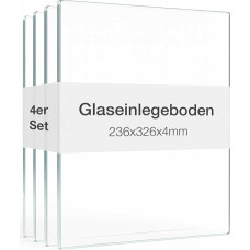 K-Möbel ESG Glass Shelves Set of 4 - Extension Set for Glass Display Cabinet 1083AL