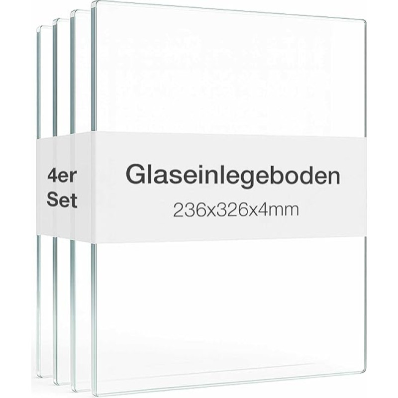 K-Möbel ESG Glass Shelves Set of 4 - Extension Set for Glass Display Cabinet 1083AL