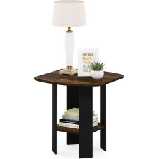 Furinno Simple Design End / End Table, Amber Pine/Black