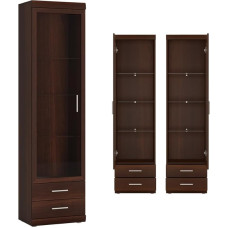Lomadox Showcase Living Room Narrow 50 cm Walnut Display Cabinet Cabinet Shelf Storage Cabinet Living Room Cabinet