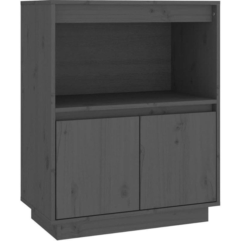 vidaXL Sideboard Chest of Drawers Sideboard Side Cabinet Multi-Purpose Cabinet Standing Cabinet Storage Cabinet Grey 60 x 34 x 75 cm Solid Pine Wood