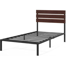 Zinus Platform Frame Made of Bamboo and Metal, Durable, 31 cm, Figari with Steel Headboard, Easy to Assemble, 90 x 190 cm