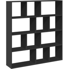 vidaXL Bookcase, Room Divider with 12 Compartments, Wall Shelf for Living Room, Office, Standing Shelf, Room Divider, Cube Shelf, Black Wood Material