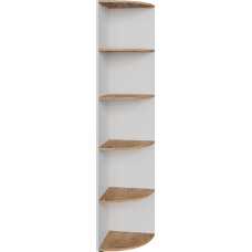Vicco Ecki Corner Shelf, Standing Bookcase, White/Goldkraft Oak, 40 x 180.6 cm
