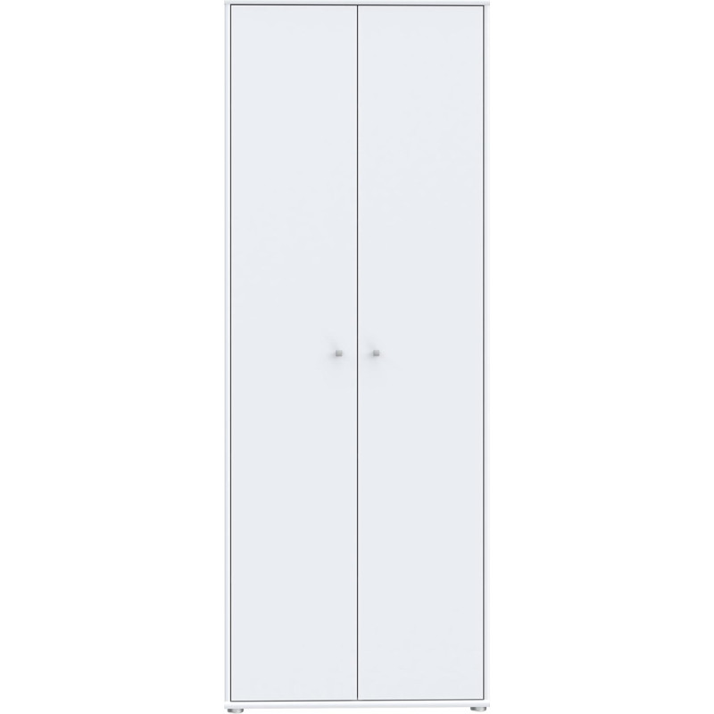 Forte Tempra 2 Chest of Drawers with 2 Doors, Wood, White, W x H x D: 73.7 x 197.5 x 34.8 cm
