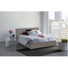 Talamo Italia - Bice double bed, container bed with faux leather cover, 100% made in Italy, front opening, suitable for mattress cm 160 x 200, turtle dove