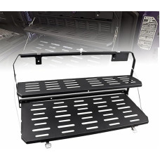 Faltbare Laderegal 2-stöckig Heckklappentisch Aluminiumlegierung Montagewanne für Jeep Wrangler JL (2018-2022)