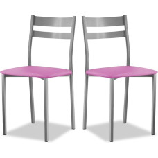 ASTIMESA SCRFRS Two Kitchen Chairs Metal Pink Seat Height 45cm