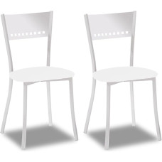 ASTIMESA SCMGBL Two Kitchen Chairs, Metal, White, Seat Height 45 cm
