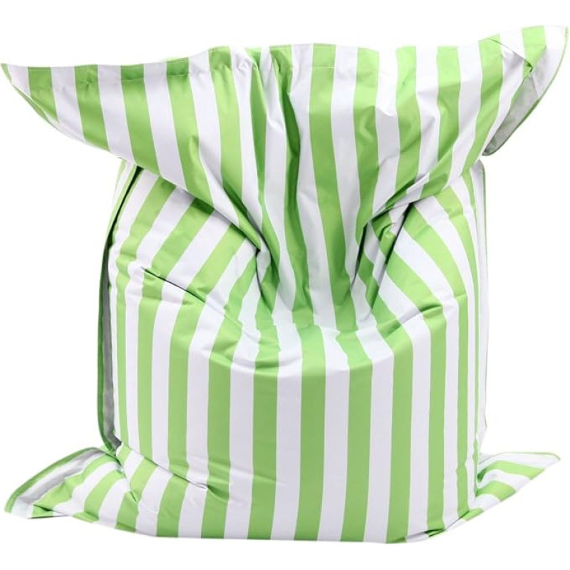 Mesana S-10077/24 Premium Outdoor Giant Bean Bag Stripes with Inner Bag 140 x 180 cm Light Green