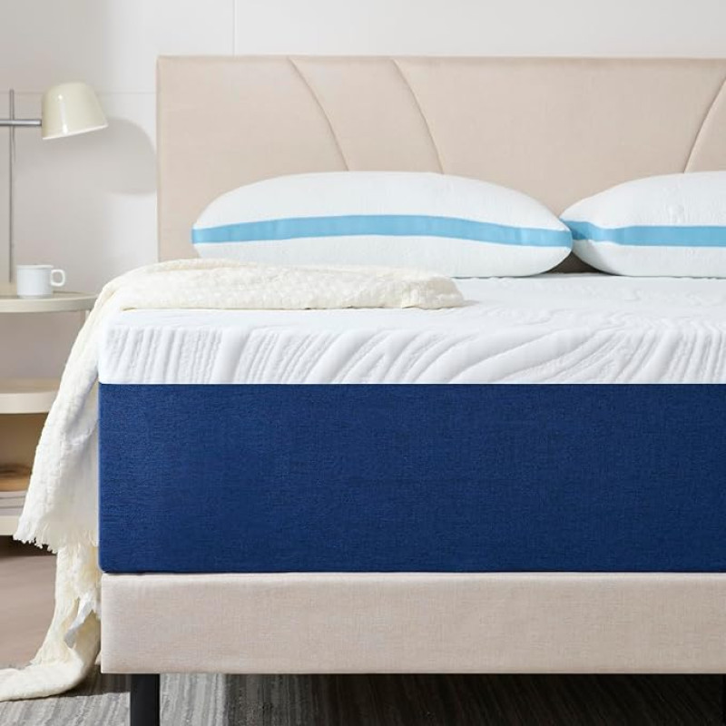 Hiimgo Small Double Mattress, 20cm High, Memory Foam with Carved Knit Cover to Relieve Pressure and Back Pain, Medium Firm and Supportive Mattress (120 x 190 x 20 cm)