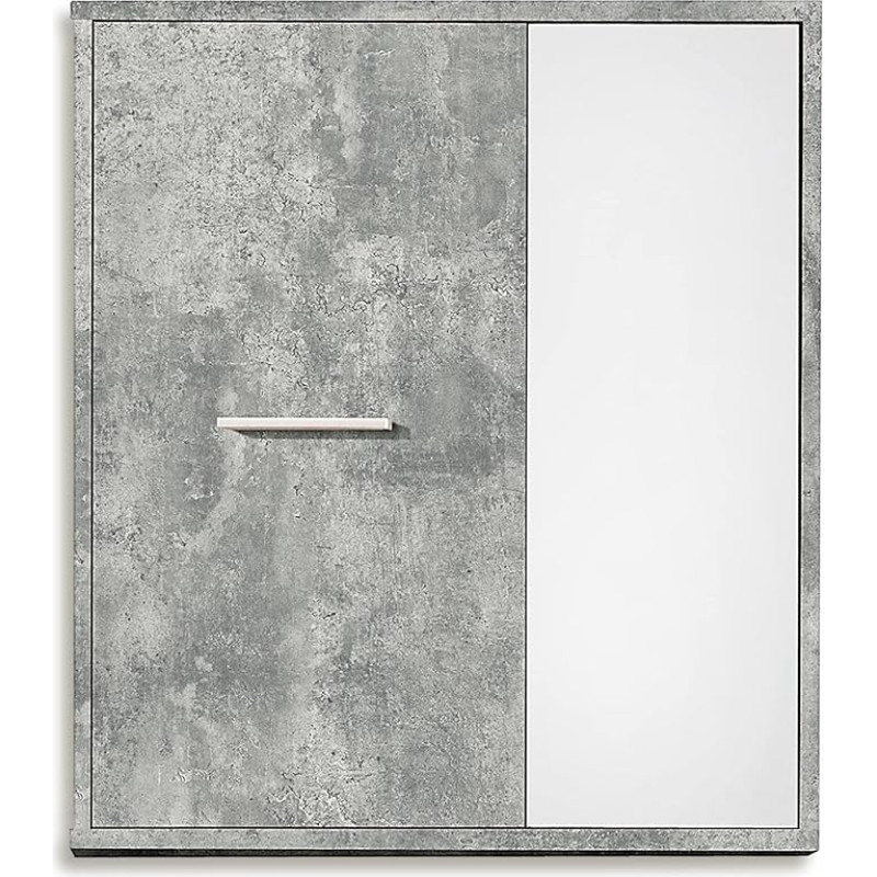 FORTE Paco Wall Cabinet with 2 Doors, Composite Wood, Concrete Look, Light Grey/White, 67 x 60 x 23 cm