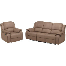 Vente-unique - Relax 3+1 Couch Set Microfibre Taupe - Hernani