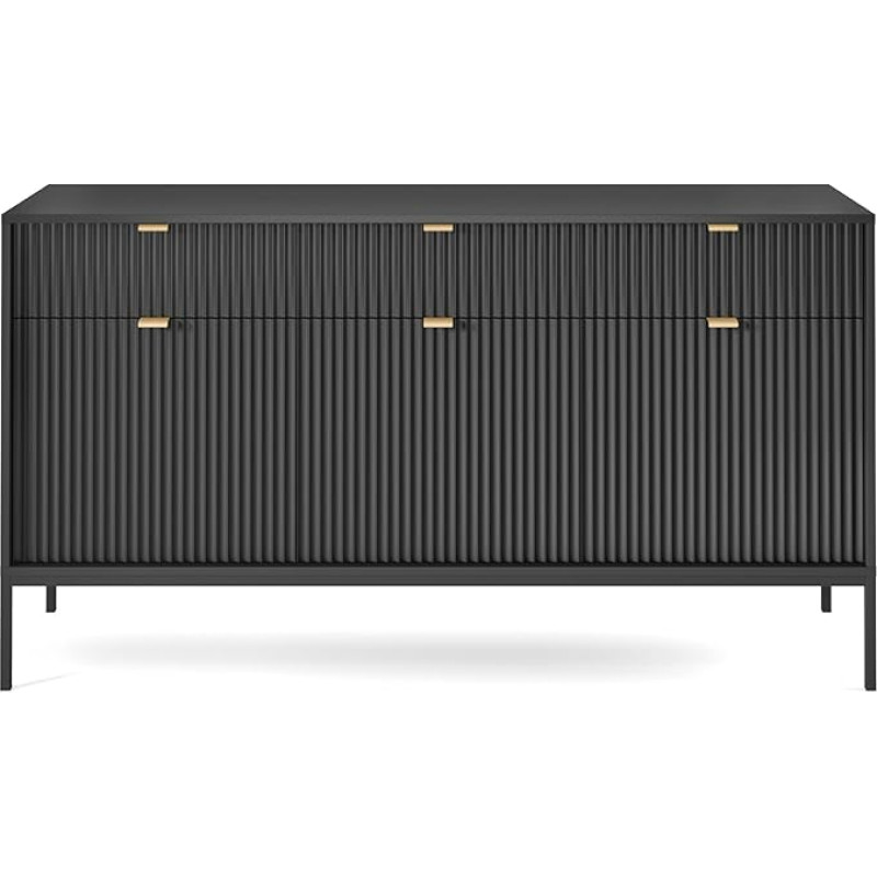 Selsey Vellore 3-Door Chest of Drawers (Black)