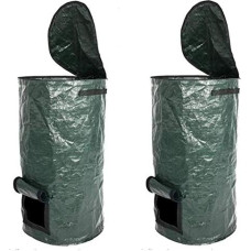 Yicare 2 x kompostikotid orgaaniliste jäätmete kompostrile aiajäätmete kotid korduvkasutatavad keskkonnasõbralikud orgaanilised kompostikonteinerid keskkonna PE-kangasist taimede kõrvaldamine köögi aia õue 15