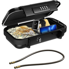 Ankilo Portable Safe, turvakast numbrikoodiga, veekindel vargusvastane Mini Safe kombinatsioonilukk eemaldatava traatköiega turvakapsel, võtmekapsel koju, kontorisse, hotellile