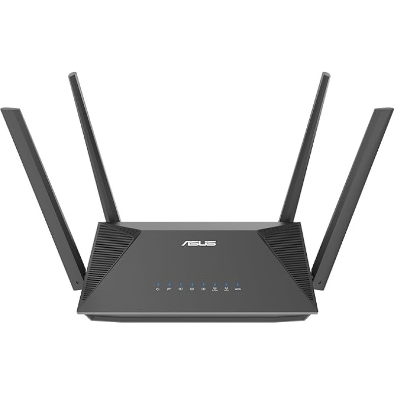 ASUS RT-AX52 (AX1800) Dual Band WiFi 6 ruuter Laiendatav Instant Guard, vanemliku kontrolli programmeerimine, integreeritud VPN, AiMesh-ühilduvusega