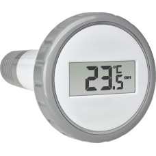 TFA Dostmann Poolsender with display, 30.3240.10, for radio pool thermometer Palma, anthracite, with temperature display, gray