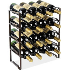 Lekind 4 Tier Wine Rack Stackable Independent Wine Rack Bottle Rack for 16 Bottles