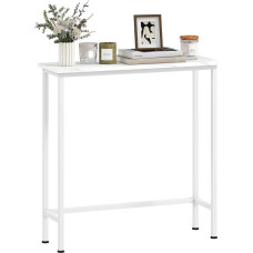 HOMCOM Console Table Hallway Table with Adjustable Foot Pads, Tilt Protection, Marble Look, 75 x 24 x 76 cm, Side Table, Sofa Table, Small Exhibition Table for Small Room, Entrance, Hallway, Living