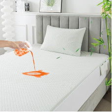 RICHAIR Mattress Protector 180 x 200 cm, Bamboo Mattress Topper Waterproof with a Pillow Case, Stretchy up to 30 cm Deep, Ultra Soft Breathable Mattress Topper with All-Round Elastic Band