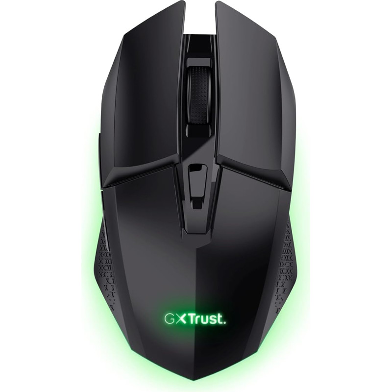 Trust Gaming GXT 110 Felox Wiederaufladbare Kabellose Gaming-Maus, 80 Stunden Akkulaufzeit, 800-4800 DPI, LED-Beleuchtung, 6 Tasten, Wireless Mouse für PC, Laptop, Computer, Windows – Schwarz