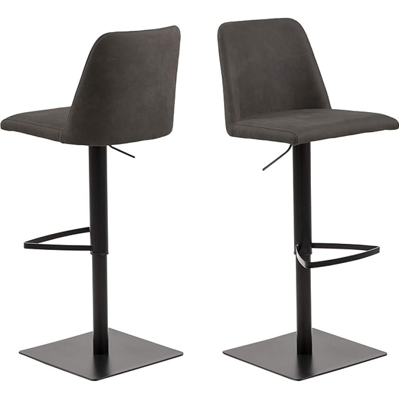 AC Design Furniture Nina Bar Stool W 51 x D 43 x H 107.5 cm Anthracite/Black PU 1 Piece