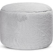 mokebo Faux Fur Pouf 'The Fluffy', Fluffy & Cuddly Footstool or Pouf in Faux Fur in Grey, Also as Side Table or Footstool in Fur Look in 30 x 50 cm with EPS Beads Filling