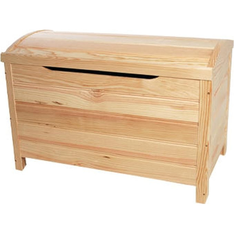 WELL HOME MOBILIARIO & DECORACIÓN Curved Baul Finish Without Varnish, 70 x 40 x 44 cm