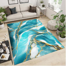 Modern Coffee Table Set with White Metal Frame, Elegant Marble Effect, Glass Top, Nesting Tables for Home, Office or Living Room, 70cm, Black and 50cm White, Ideal for Stylish Lounge Decoration