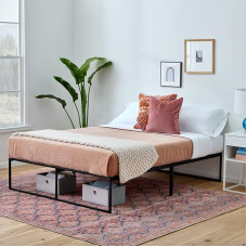 Linenspa Modern Bed Frame - Metal Bed with Steel Slatted Frame - 30 cm Storage Space Under Best Frame - Quick Assembly - Bed 160 x 190 cm