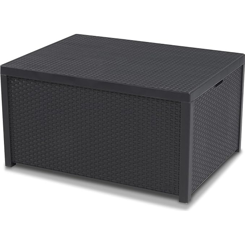Allibert Lounge table 220002 Arica, Kissenboxfunktion, Rattan-Effect Plastic Graphite