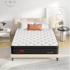 Sweetnight Mattress 150 x 190 cm Spring Mattress Height 25 cm Oeko-Tex Certified Bamboo Charcoal Gel Memory Foam Hybrid Mattress Hardness H3 Barrel Pocket Spring Mattress Breathable Rolled Mattress