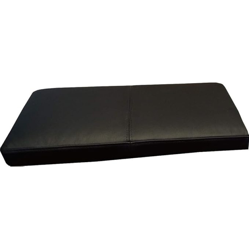 Quattro Meble Black Genuine Leather Bench Cushion, Seat Cushion, Leather Cushion, Bench Cushion, Double Stitched Genuine Leather Cushion, Seat Cover (45 x 60 cm)