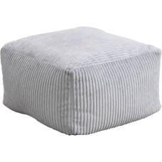 Home Deluxe - Cozy Bean Bag Stool - Fabric: Velvet Corduroy Colour: Light Grey - Dimensions: 44 x 44 x 25 cm Including Filling I Seat Furniture Bean Bag Bean Bag Bean Bags