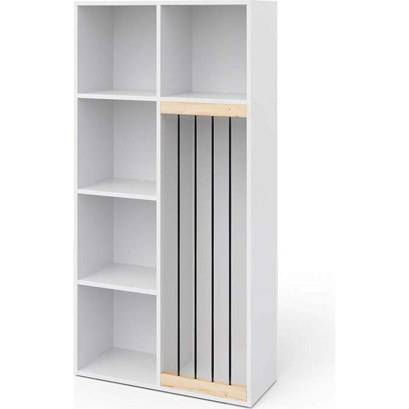 Vicco Marvin Children's Shelf, White, 72 x 143 x 29 cm, Made of Chipboard, Bookcase, Ideal for Children's Room, Clever Storage for Every Day