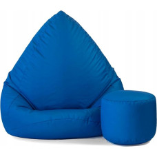 Slevobox Bean Bag with Stool, Cobalt Blue, 112 x 82 x 82 cm, XXL Adult Bean Bag with Filling, Bedroom and Living Room Furniture, Indoor Bean Bags, Waterproof, Lounge Chair, Bean Bag