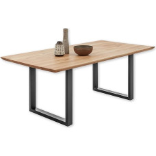 BENNET Dining Table Solid Wood Oak - High-Quality Dining Room Table with Metal Frame for Your Dining Room - 200 x 74 x 100 cm (W x H x D)